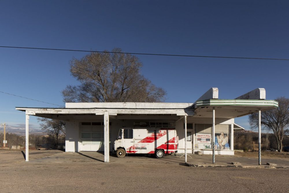 ‘White Van with Red Stripes, San Ildefenso, NM', by Brian K. Edward