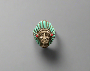 Rah165 Ring turquoise Indian head