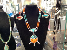 JT 56 SS Inlaid Shell Pendant w/ Spiny Oyster, Turquoise, Multi Stone Necklace