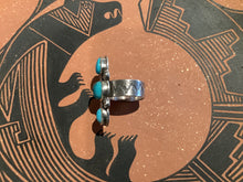 FL25 SS Ring w/ 3 Turquoise Stones