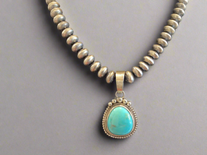 FL15 Kingman Turquoise Navajo Pearls Necklace