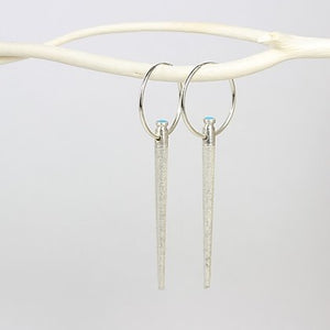 Urchin Hoops with Turquoise Tops by Laws Of Nature, LON5 - jewelry - Cerrillos Station | Fine Art Gallery, Native American Jewelry & Shop