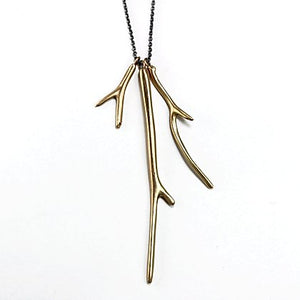 Triple Branch Necklace,Bronze and SS by Laws Of Nature, LON11C - jewelry - Cerrillos Station | Fine Art Gallery, Native American Jewelry & Shop
