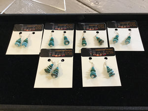 MM1 turquoise cairn earrings - - Cerrillos Station | Fine Art Gallery, Native American Jewelry & Shop