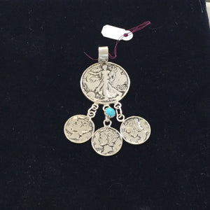 BY10 Liberty coin pendant, - Pendant - Cerrillos Station | Fine Art Gallery, Native American Jewelry & Shop