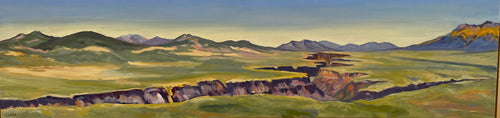 Nancy Clark Painting, 'Rio Grande Gorge', Oil On Canvas, 12” x 48”