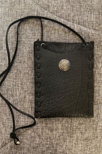 TM6, Leather Cell Phone Pouch with Silver Button