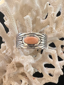 FL20 Pink Coral SS Ring Size 12