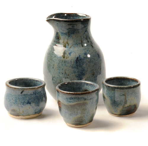 Blue tea-saki set - Pottery - Cerrillos Station | Fine Art Gallery, Native American Jewelry & Shop