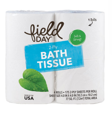 Field Day Bath tissue, 4-pack, 100 % Recycled 2-Ply