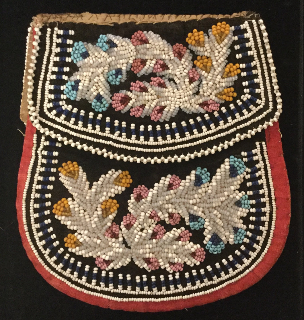 Vintage Iriquois bead bag JM3 - beaded case - Cerrillos Station | Fine Art Gallery, Native American Jewelry & Shop