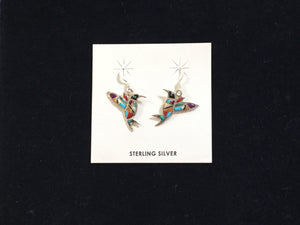 RAH51 INLAY hummingbird earrings
